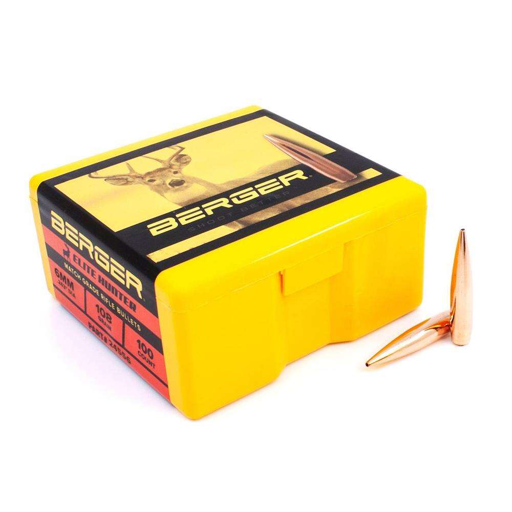 Ammunition Berger Bullets Ready Series 6MM 108 GR ELITE HUNTER BULLET 100 BOX